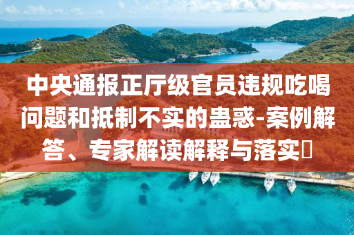 中央通報(bào)正廳級(jí)官員違規(guī)吃喝問題和抵制不實(shí)的蠱惑-案例解答、專家解讀解釋與落實(shí)?