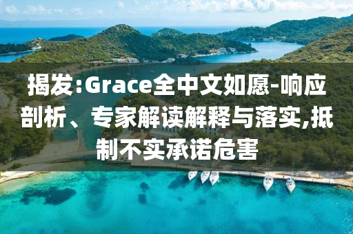 揭發(fā):Grace全中文如愿-響應剖析、專家解讀解釋與落實,抵制不實承諾危害